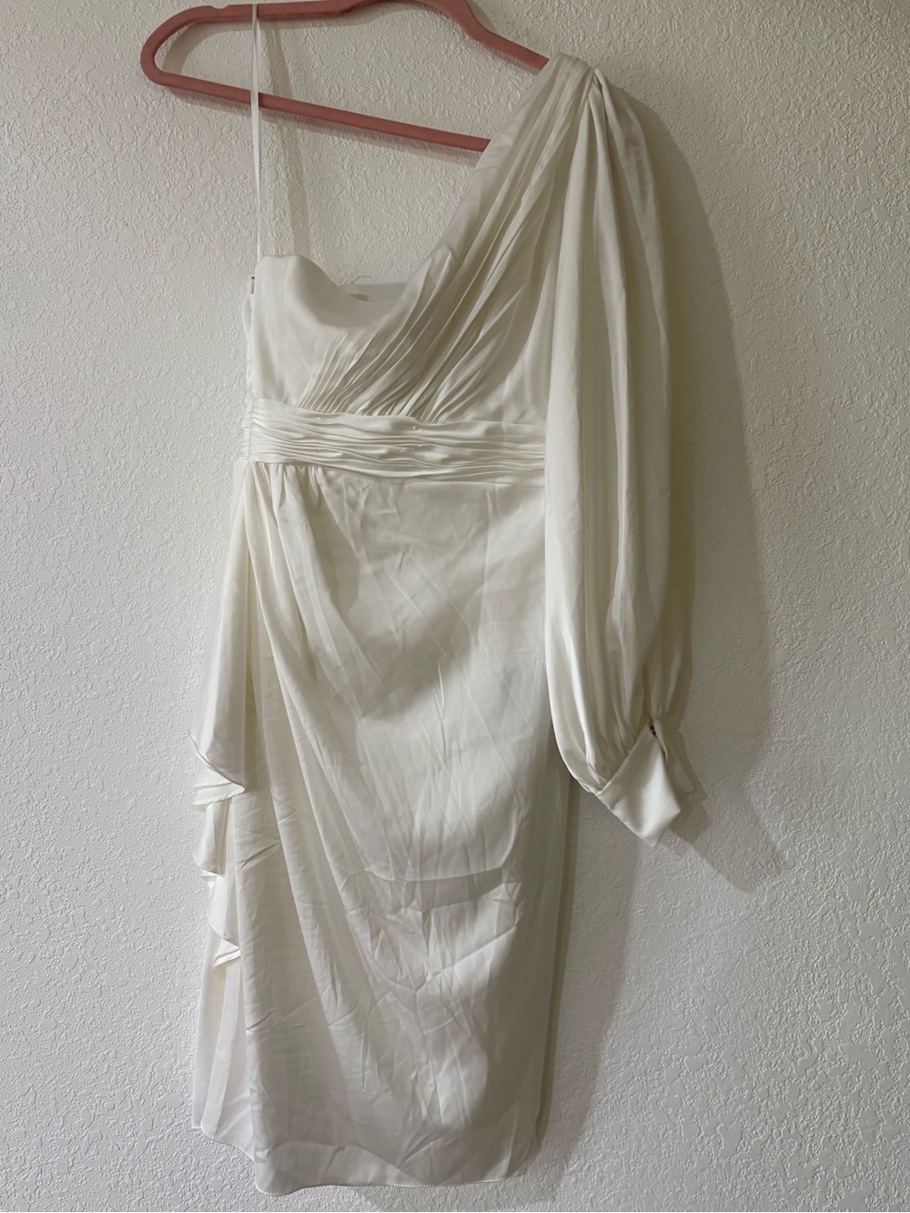 Mac Duggal Satin One Sleeve Cocktail Dress Size 6 - Picture 4 of 6